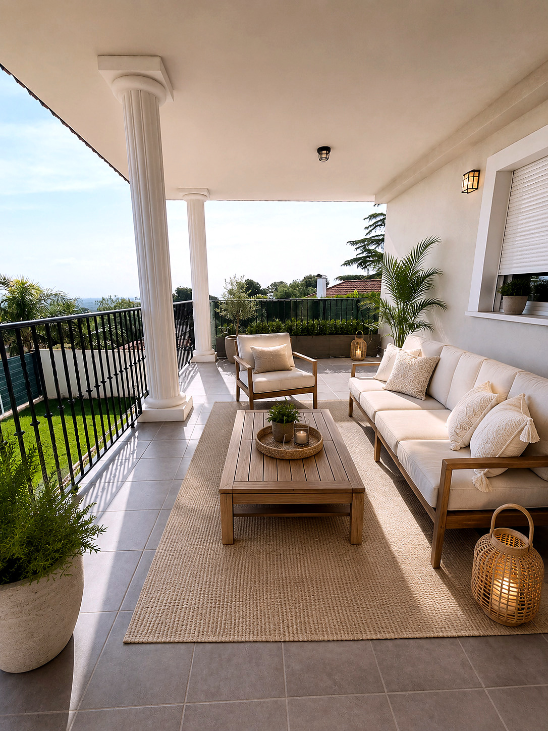 Terraza cubierta equipada