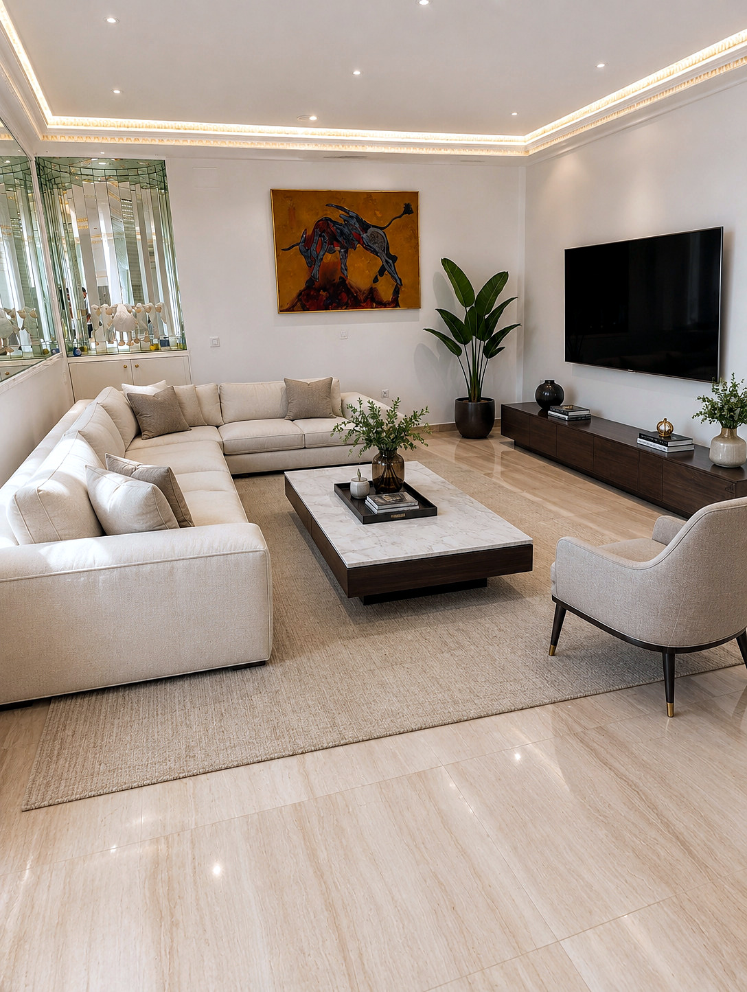 Salón amplio y luminoso
