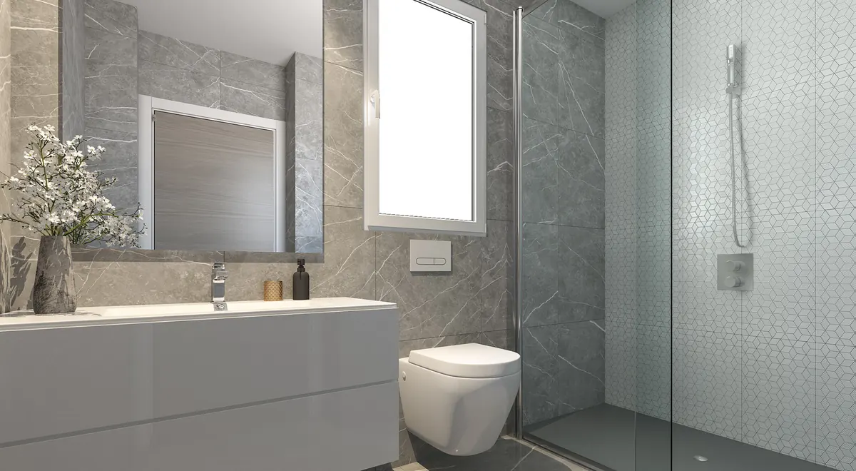 Salón luminoso de una vivienda de obra nueva en Xeresa